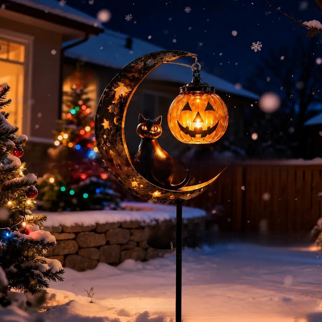 Halloween Black Cat Pumpkin Ground Lamp